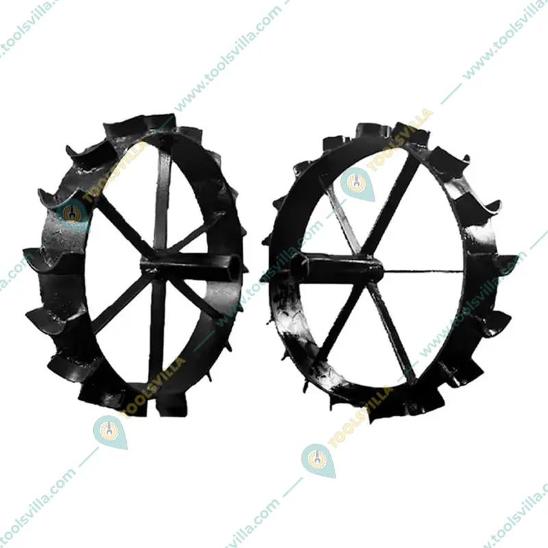 Heavy Duty 16 Inch Iron Wheel & Leveler Attachment Combo For 5 to 10 HP Petrol Power Tiller / Cultivator