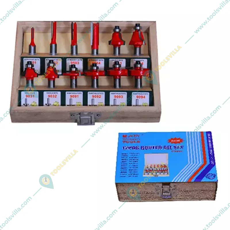 Jon Bhandari 12 Pcs 8 mm Classic Router Bit Set 