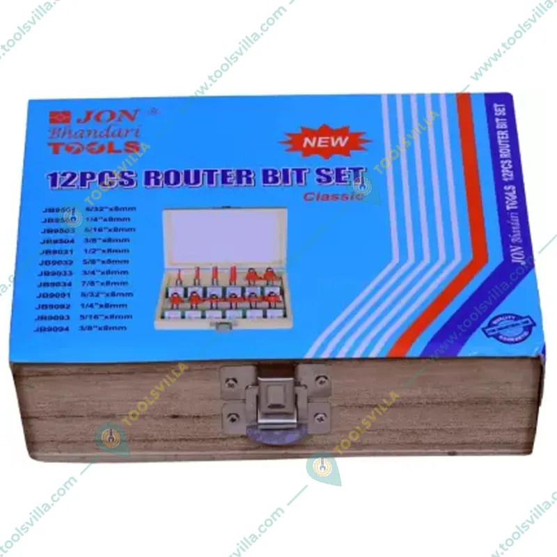 Jon Bhandari 12 Pcs 8 mm Classic Router Bit Set 
