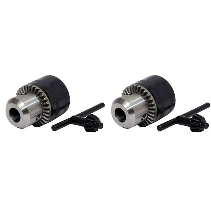 Jon Bhandari 1.5 to 13 mm Drill Chuck with Manual Key, Mount 3/8-24 UNF - 2 Pcs