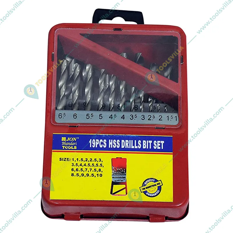 Jon Bhandari 19 Pcs Hss Drill Bits Set Red Box