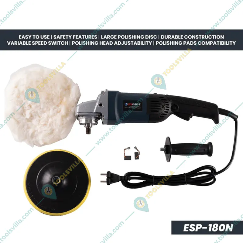JRS Drive 180 mm 1350 Watt Electric Polisher, 3000 RPM (ESP180N)