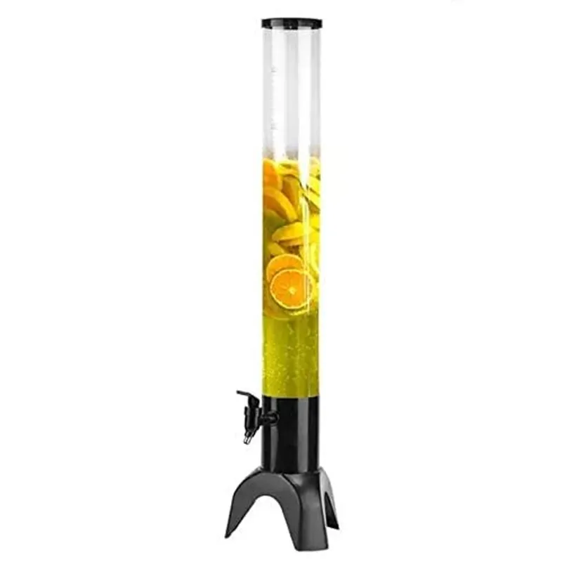  Premium Quality Three-Legged Metal Base 3 Litre Juice/Beer Tower with Removable Ice Tube for Keeping Liquid Cold