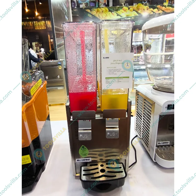  Elanpro JDLP 8x2 Electric Cold Juice Dispenser Machine, 8L+8L (16L)Capacity