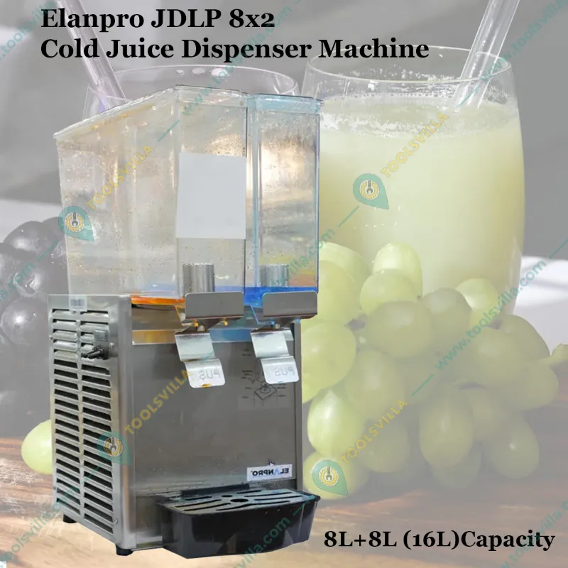  Elanpro JDLP 8x2 Electric Cold Juice Dispenser Machine, 8L+8L (16L)Capacity
