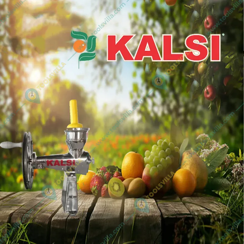 Kalsi No.12 Hand Crank Pulpy Fruit Juicer (Mango,Orange) with SS Rod, CI Wheel & 4.5 Inches Hopper Dia