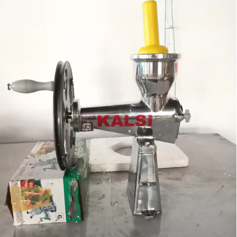 Kalsi No.12 Hand Crank Pulpy Fruit Juicer (Mango,Orange) with SS Rod, CI Wheel & 4.5 Inches Hopper Dia