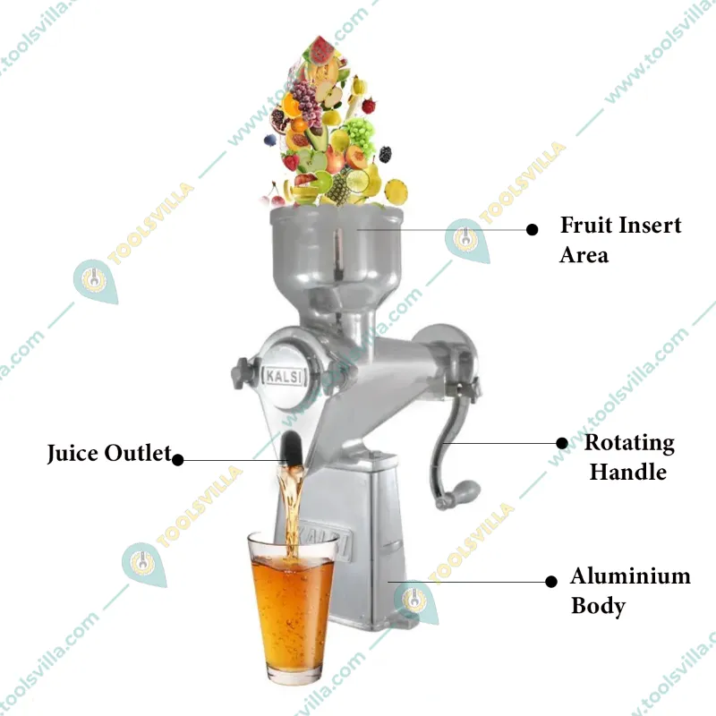 Kalsi Hand Operated Juicer(Mosambi,Orange) Machine No. 18 With Rotating Handle