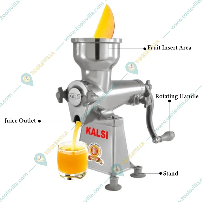 Kalsi Hand Operated Juice Machine No. 9 With Rotating Handle for Orange, Mosambi