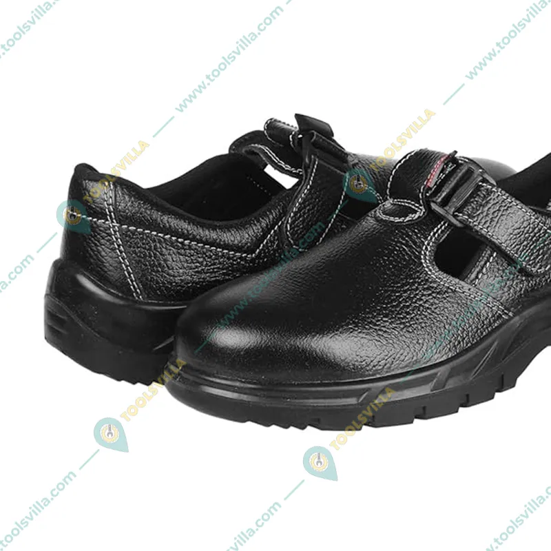 KARAM Ladies Black Leather Safety Footwear, Trap With Buckle, Protective Metal Toe Cap (FS 101)(Size-3,Pack-1)