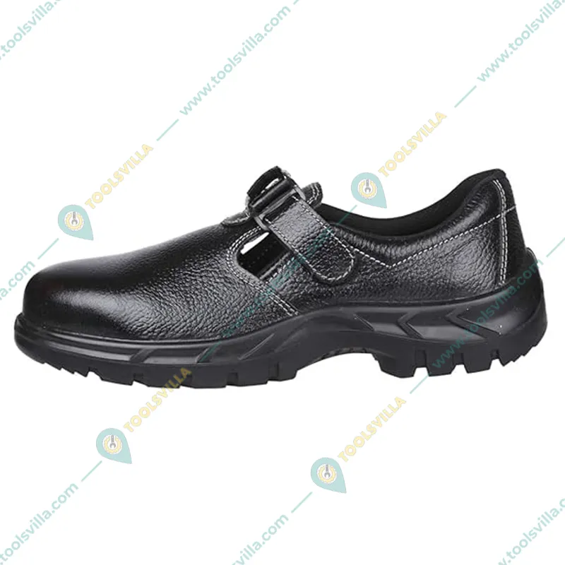 KARAM Ladies Black Leather Safety Footwear, Trap With Buckle, Protective Metal Toe Cap (FS 101)(Size-3,Pack-1)