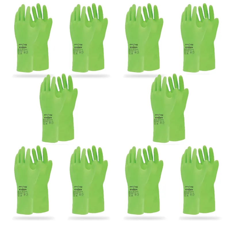 Karam Pack of 10 ISI Mark Chemical Resistent Nitrile Rubber Glove HS101