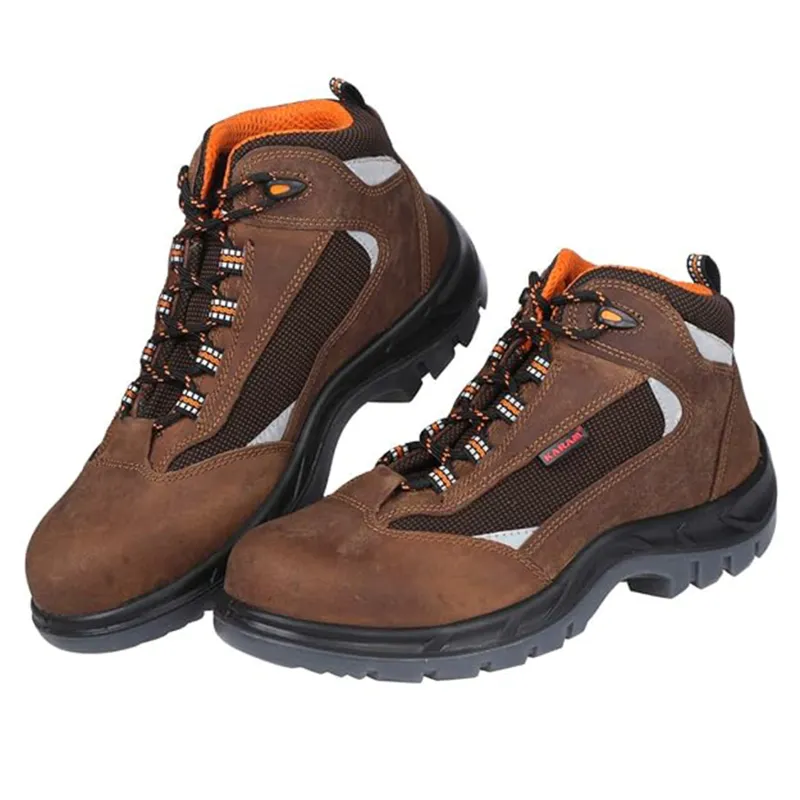 KARAM Brown Leather Safety Shoes With Excellent Grip, Comfort & Slip Resistance (FS 65)