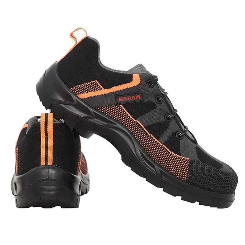 KARAM Grey & Orange Safety Shoe With Excellent Grip, Comfort And Slip Resistance (FS210)