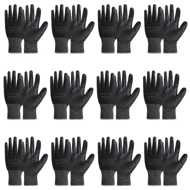 KARAM HS22 Pack of 12 PU Coating Cut Resistant Glove For Mechanical Hazards
