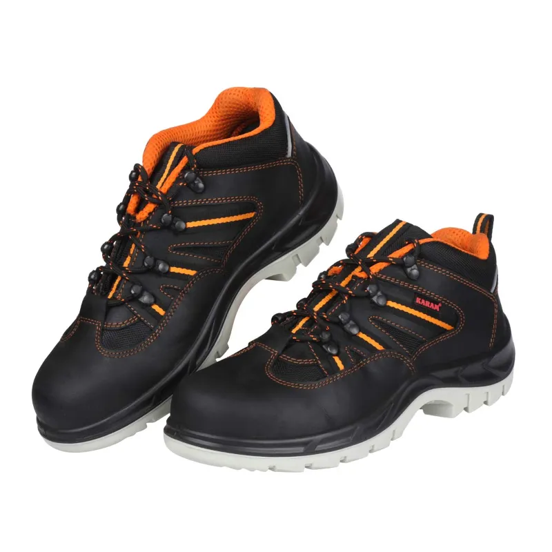 KARAM Steel Toe Work Safety Shoes, Black (FS 63)