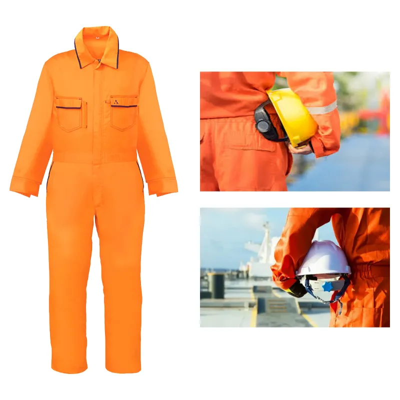 KARAM Orange Protective Workwear, Cotton Coverall With Front Zipper (PW 2102)