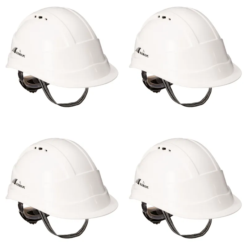 Karam Pack of 4 ISI Marked Safety Helmet with Ratchet Type Adjustment for Outdoor Head Protection (PN542) (Color-Mint Green)