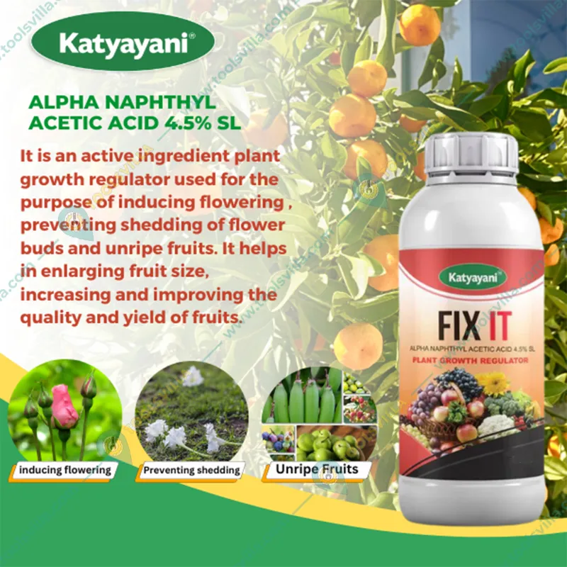 Katyayani FIX IT (Alpha Naphthyl Acetic Acid 4.5 % SL) | Plant Growth Regulator | 1 liter(Pack-1 x 1 liter)