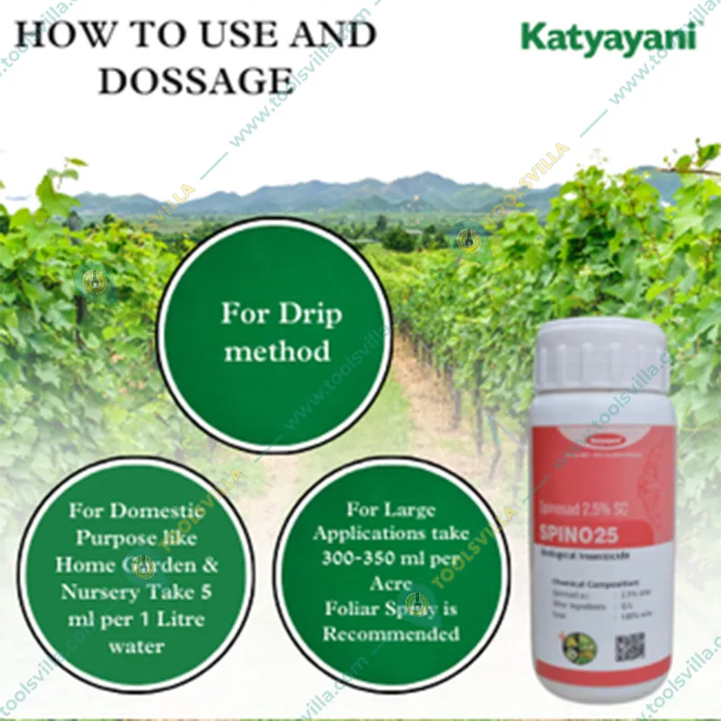 Katyayani Spino 25 | Spinosad 2.5% SC | Chemical Insecticide | 100 ml(Pack-1 x 100 ml)