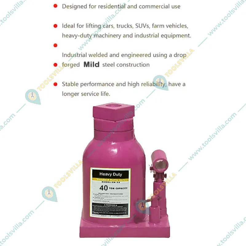 Heavy Duty 40 Ton Capacity Hydraulic Bottle Jack for Garage and Commercial Purpose - 465 mm Maximum Lifting Height 