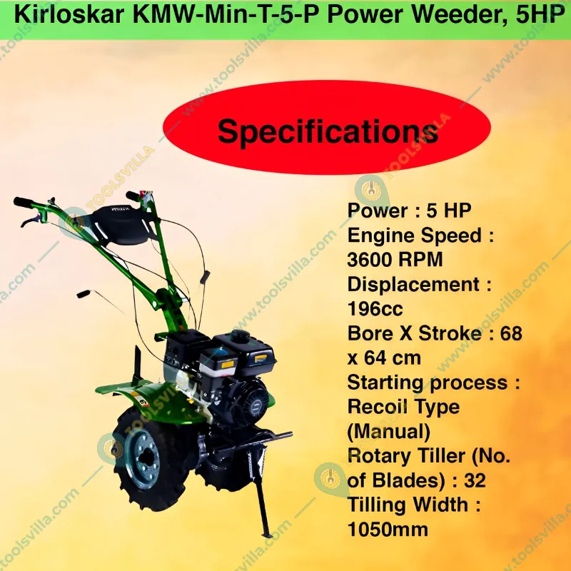 Kirloskar KMW-Min-T-5-P Power Weeder, 5HP Petrol Engine