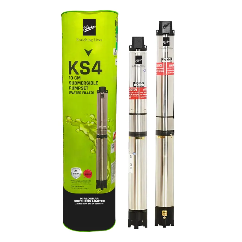 Kirloskar 3HP 12 Stage 100mm(4") 3Phase Water Filled Borewell Submersible Pump, 322ft Head- 2 Years Warranty (KS4E-3012)