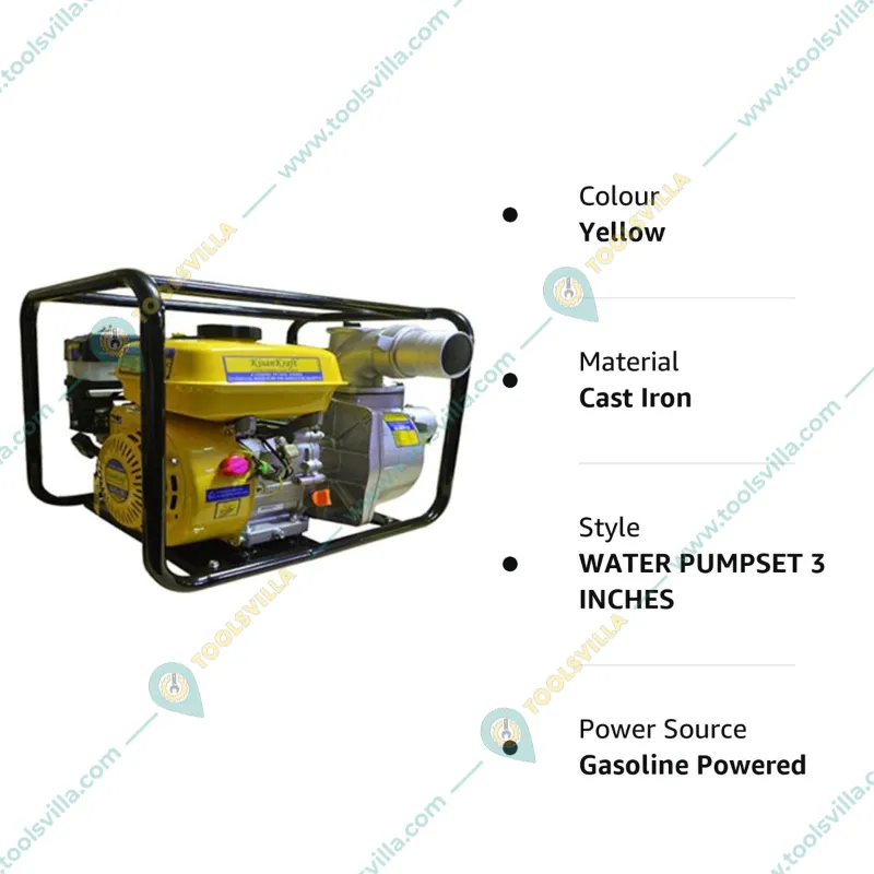 Kisankraft KK-WPP-31, 4-stroke Petrol Operated 3 inch Agriculture Water Pump | Ideal for Irrigation Purposes