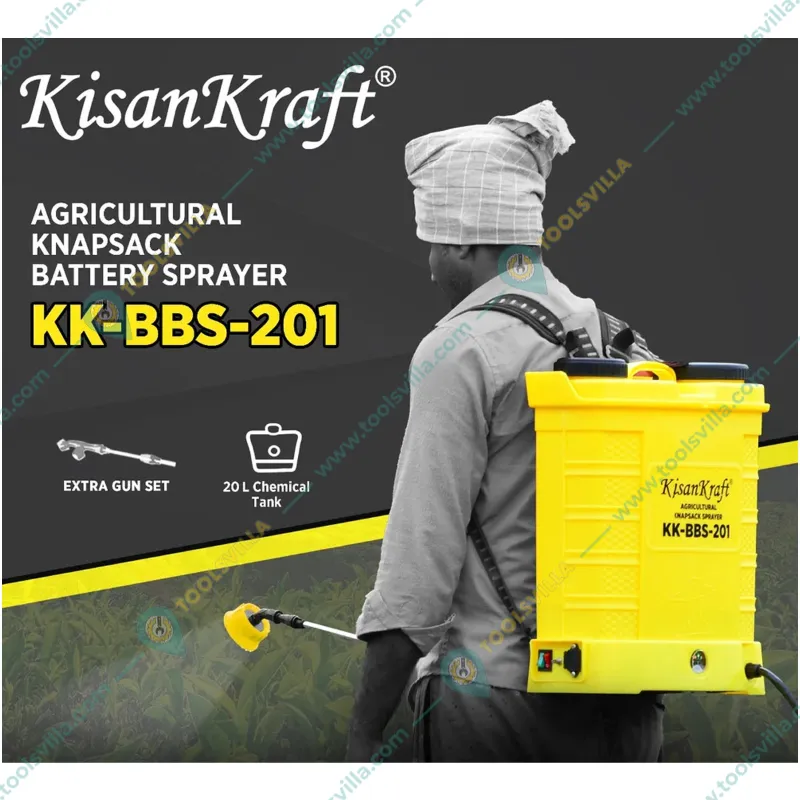 KisanKraft KK-BBS-201 Double Motor Battery Sprayer With 20 Liter Tank Capacity For Agriculture and Gardening