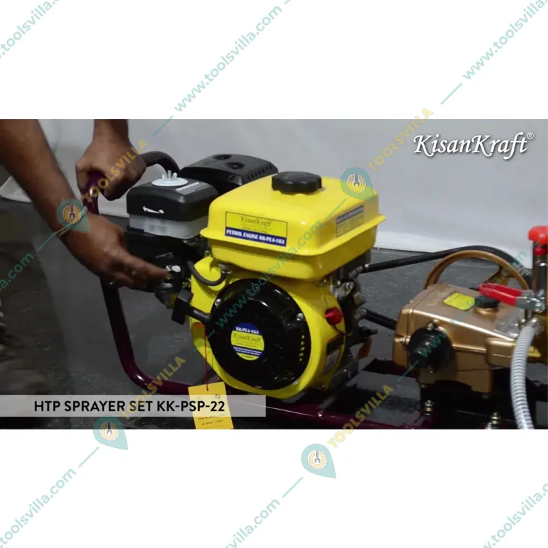 Kisankraft KK-PSP-22, Heavy Duty 4-stroke 163 CC HTP Sprayer Pump Set Without Hose Pipe 