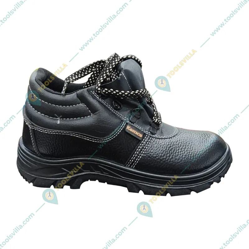 Komico ECO Pack of 2 High Ankle Safety Shoe - PVC Sole Leather Material With Steel Toe(Size-6)