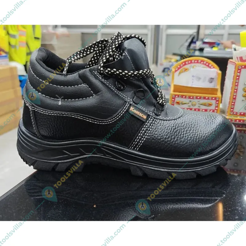 Komico ECO Pack of 2 High Ankle Safety Shoe - PVC Sole Leather Material With Steel Toe(Size-6)
