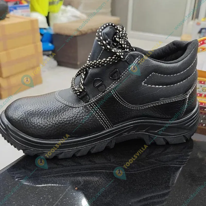 Komico ECO Pack of 2 High Ankle Safety Shoe - PVC Sole Leather Material With Steel Toe(Size-6)