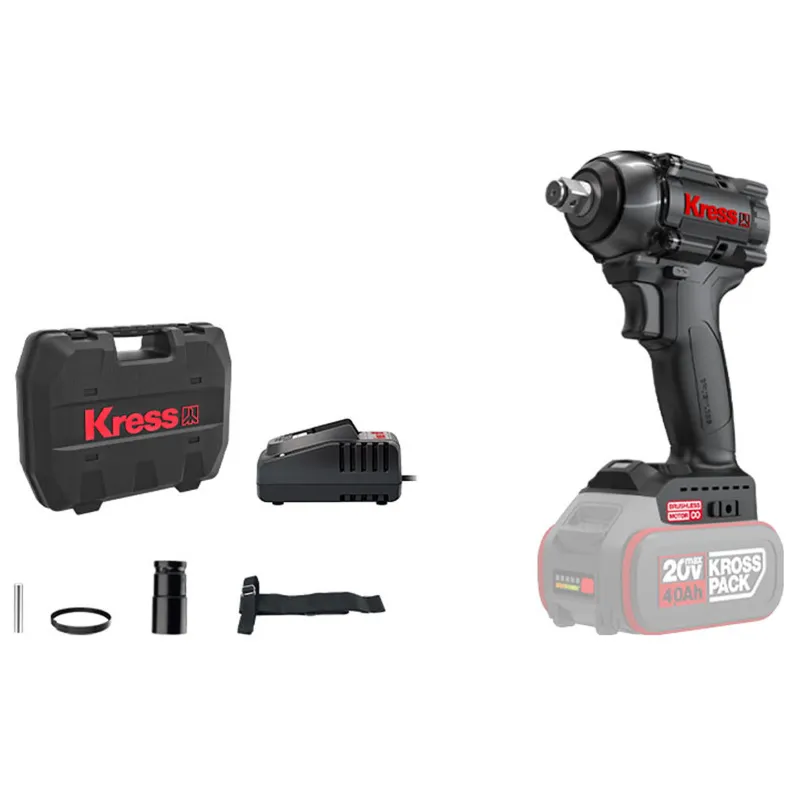 Kress 1/2 inch 20V 400 Nm Brushless Impact Wrench With Battery, Charger & 1 Year Warranty, 2700 RPM (KU272.91)