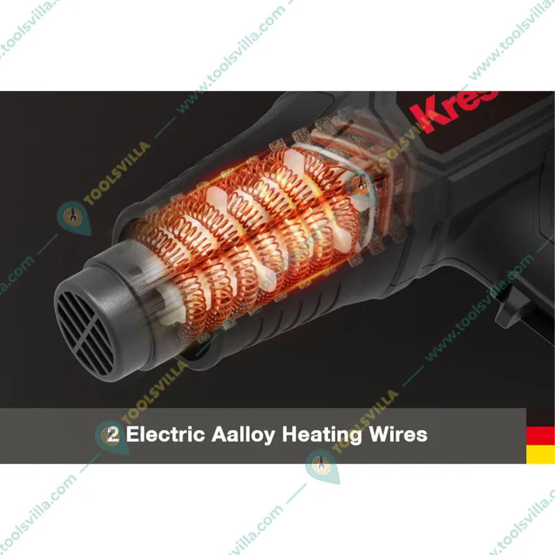 Kress 2000 Watt 2-Stages Air Flow Heat Gun With 1 Year Warranty, Max. Air Flow 330-380L/Min (KU042P)