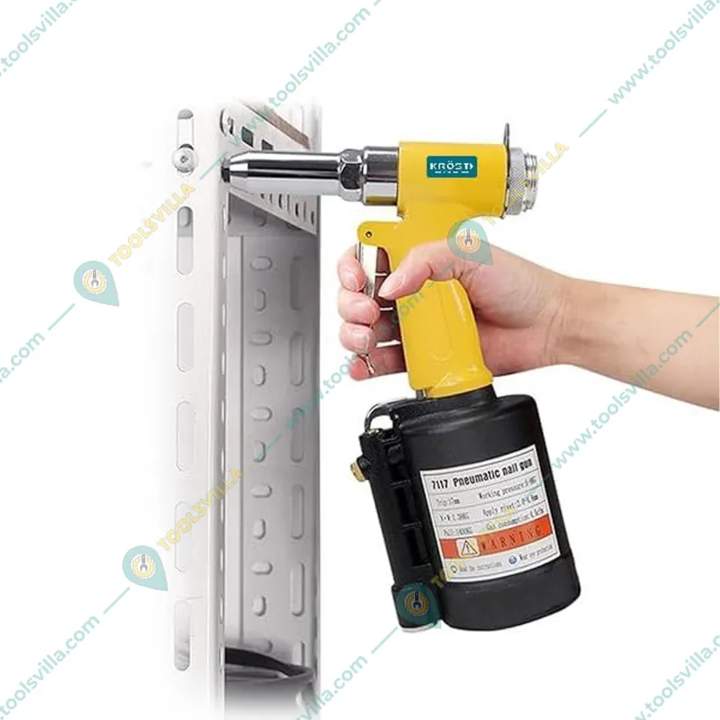 Krost Air Pop Rivet Gun, 17mm Stroke Length with 4 Interchangeable Nose Piece Sizes