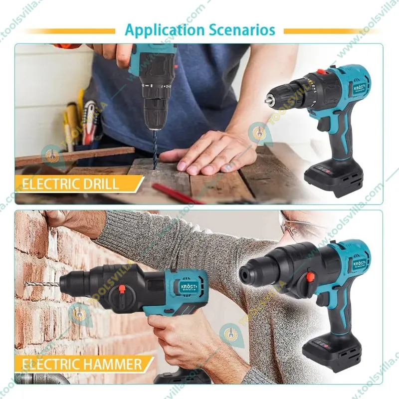 KROST Combo 3-In-1 Multi-Head Power Cordless Drill Kit with Storage Box, Combo Kit Tool