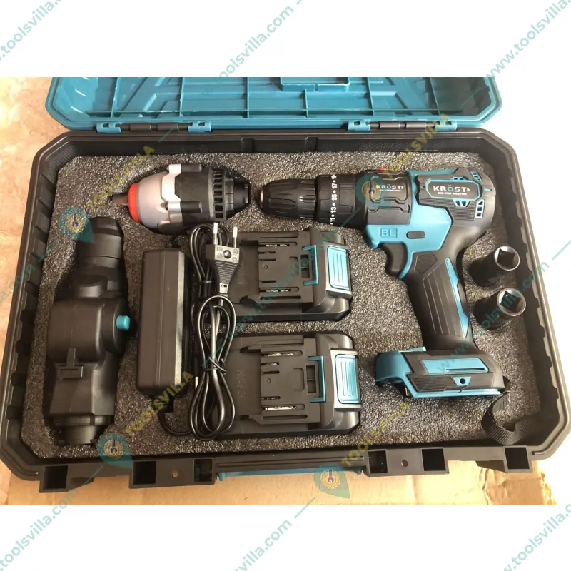 KROST Combo 3-In-1 Multi-Head Power Cordless Drill Kit with Storage Box, Combo Kit Tool
