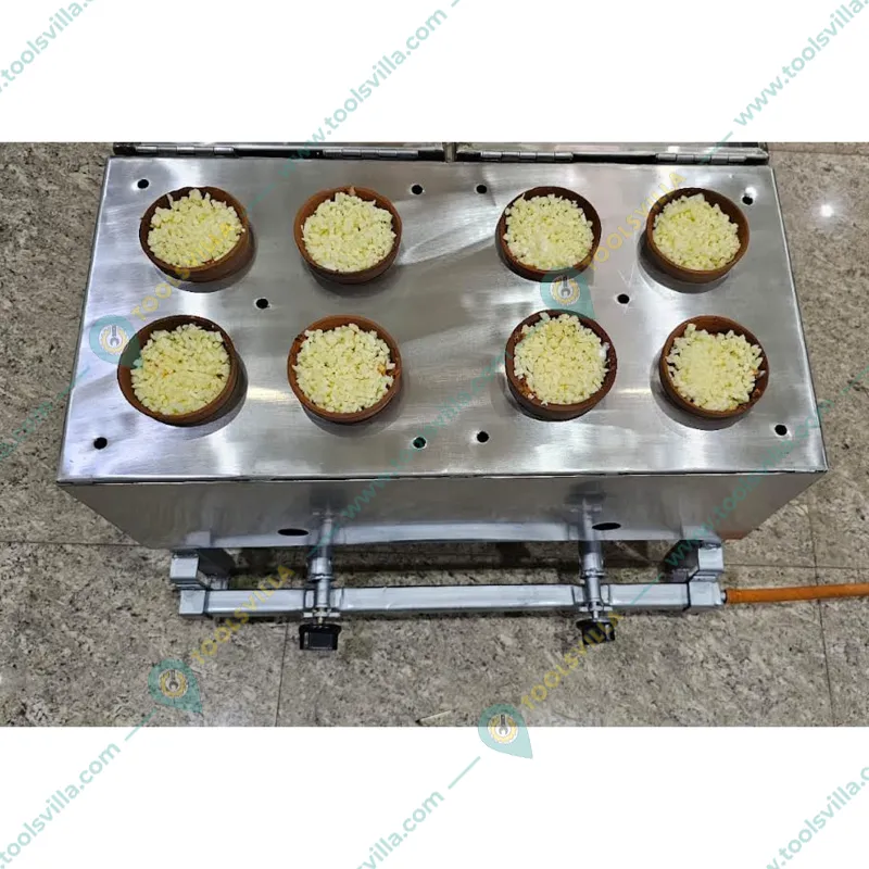  Commercial Gas Operated Kullad Pizza Maker Machine, 8 Pcs Kullad Pizza Capacity