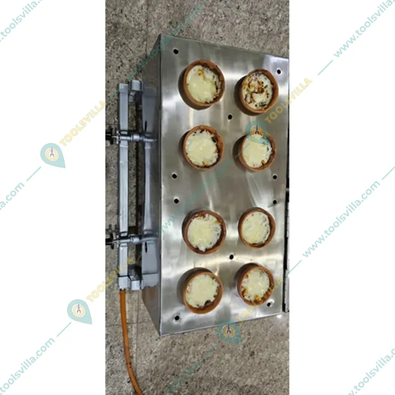  Commercial Gas Operated Kullad Pizza Maker Machine, 8 Pcs Kullad Pizza Capacity