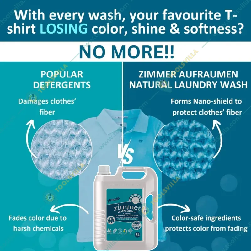 Zimmer Aufraumen 5 Liter German Formulation Plant Based Laundry Liquid Detergent With Fabric Conditioner & Softener