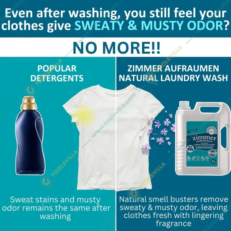 Zimmer Aufraumen 5 Liter German Formulation Plant Based Laundry Liquid Detergent With Fabric Conditioner & Softener