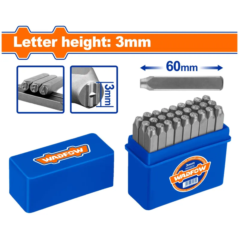 WadFow  3mm Letter Punch Set of 27 (WCC9273)