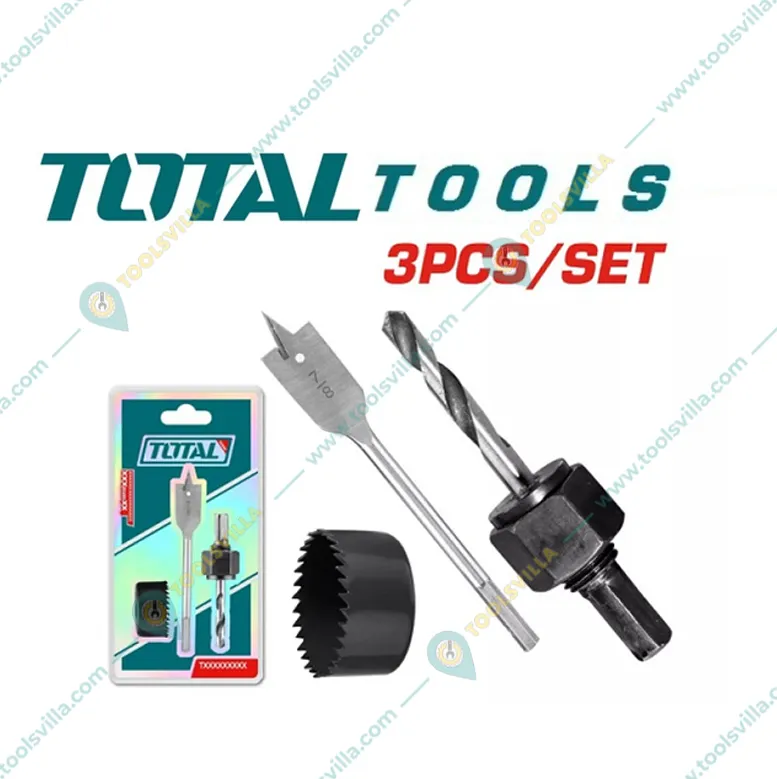Total 3 Pcs Lock Installation Hole Saw Set (TACSH1031) - Pack of 5