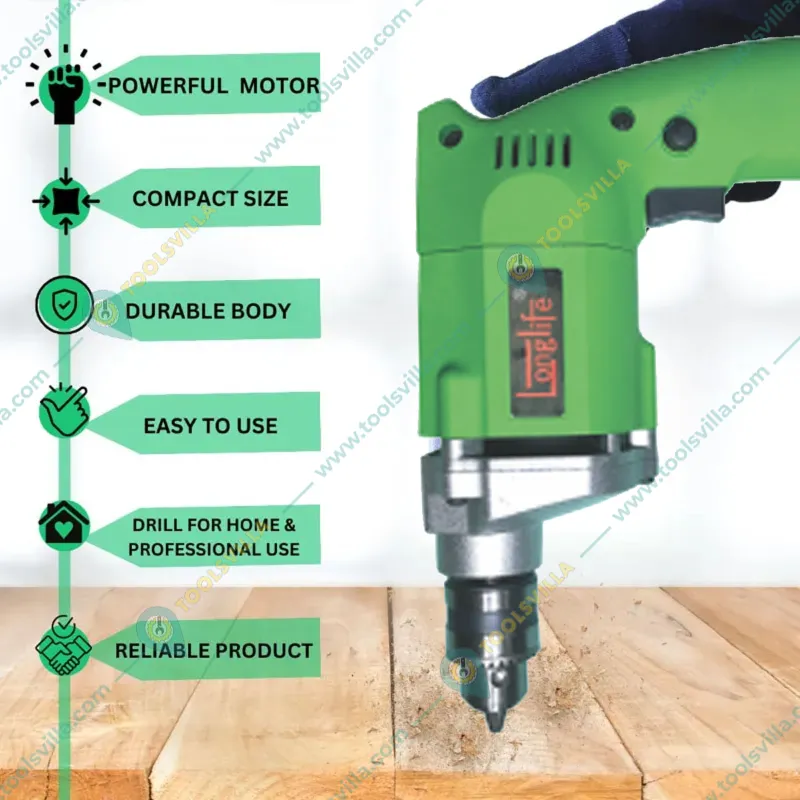Longlife 10 mm 300 Watt Electric Drill Machine, 2600 RPM (LF-10PF)