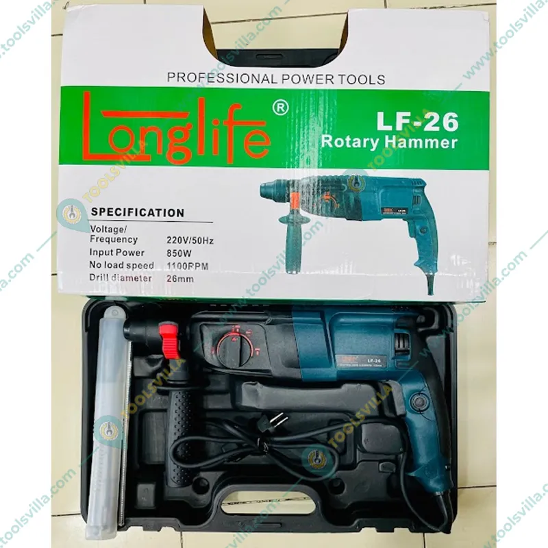 Longlife 26 mm 850 Watt Rotary Hammer Drill, 1100 RPM (LF-26)