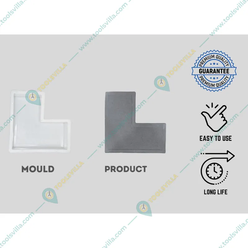 RK 60 mm L-Shape  Pack Of 4 Plastic Paver Block Mould | 23 x 13 x 6 cm