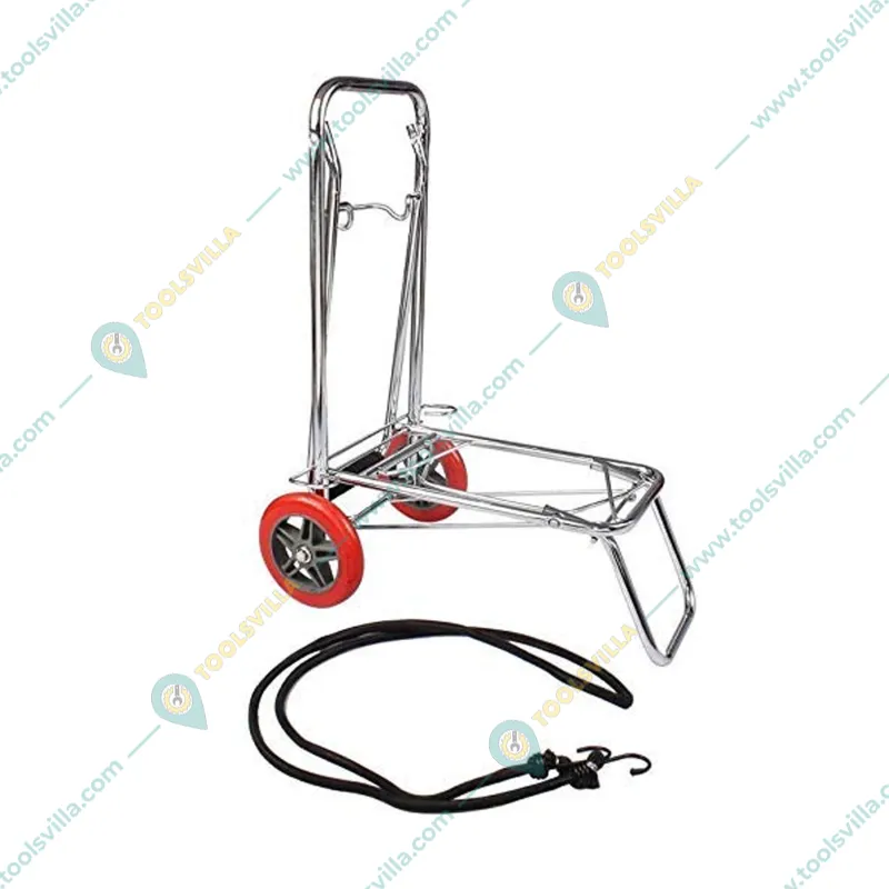 Premium Quality 80 Kg Load Capacity Double Wheels Steel Luggage Cart For Carring Goods