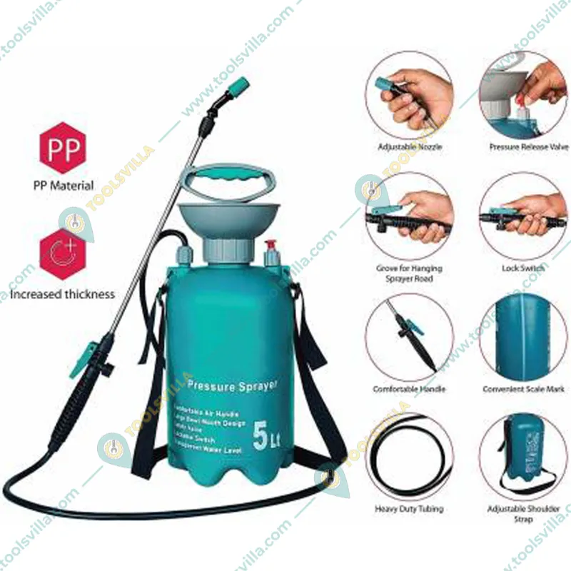 Heavy Duty 5 liter Manual Pressure Sprayer with Adjustable Nozzle