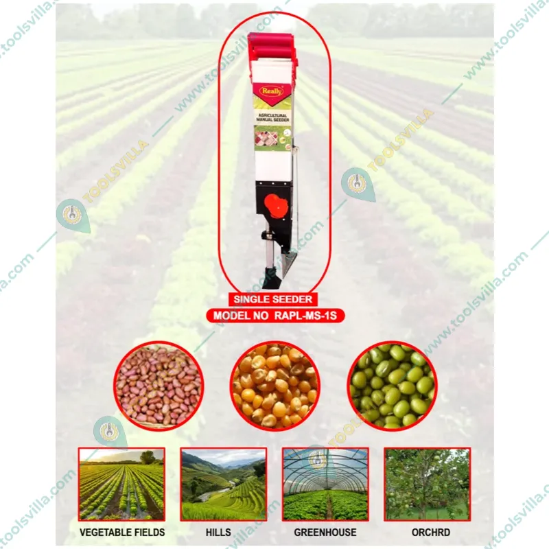 Really RAPL-MS-1S Agricultural Seeding Tool Plant Seeder/Single Barrel Hand Operated Manual Plant Seed Spreader